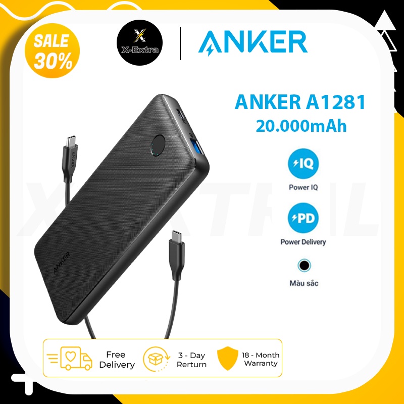 Sạc dự phòng ANKER PowerCore Metro Essential A1281 20.000 PD sạc nhanh 18W - Bảo hành 6 tháng