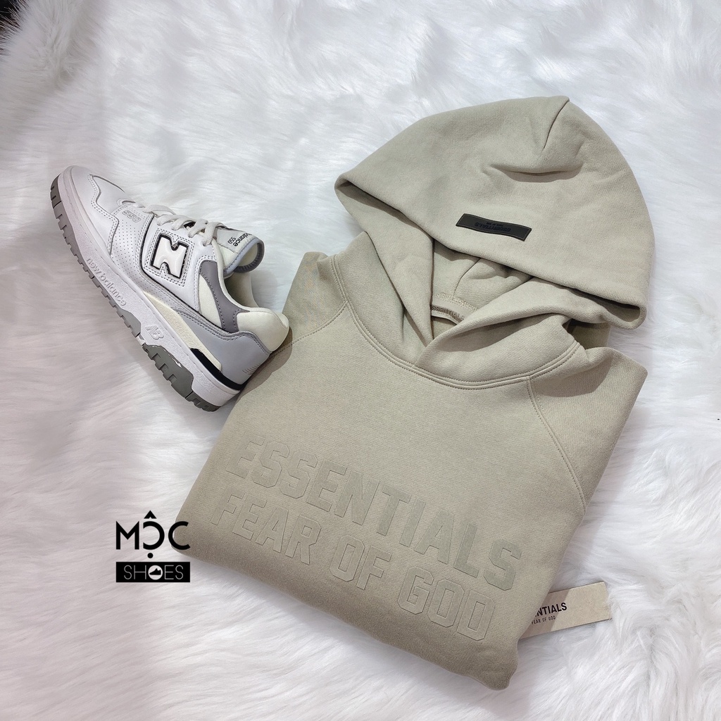 [CHÍNH HÃNG] Áo khoác Hoodie tay dài Fear Of God Essensial màu Xanh Khói Smoke Green SS22