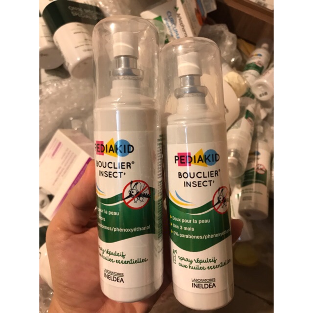XỊT CHỐNG MUỖI PEDIAKID – 100% THẢO MỘC THIÊN NHIÊN- Pediakid Bouclier Insect Spray Action Préventive