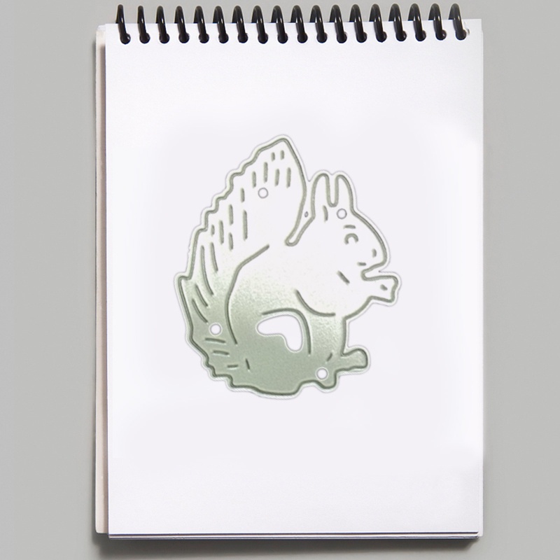 Khuôn Cắt Giấy Làm Từ Kim Loại Hình Sóc Chuột Trang Trí Scrapbook