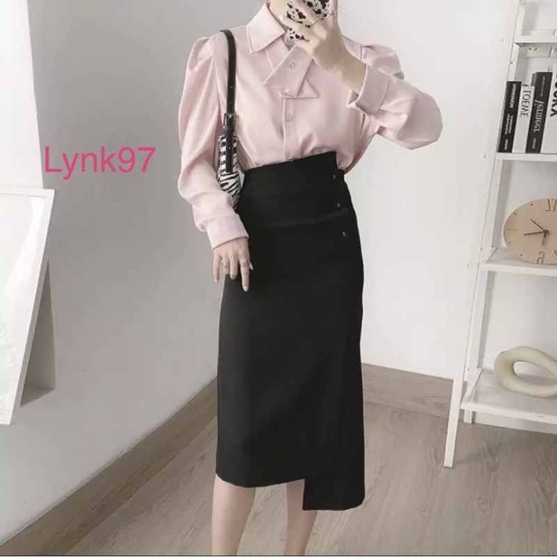 Chân váy bút chì/chân váy bút chì thiết kế/chdài/chân váy cách điệu/chân váy đính cúc /chân váy lệch tà/chân váy