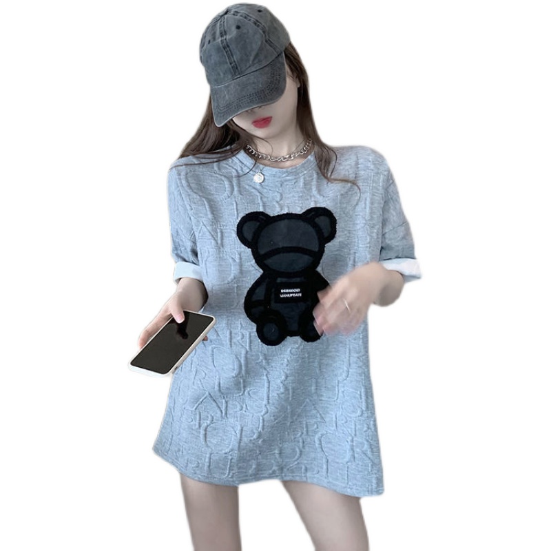 Áo Thun Ngắn Tay In Hoạt Hình Gấu Đáng Yêu Thời Trang Mùa Hè 2021