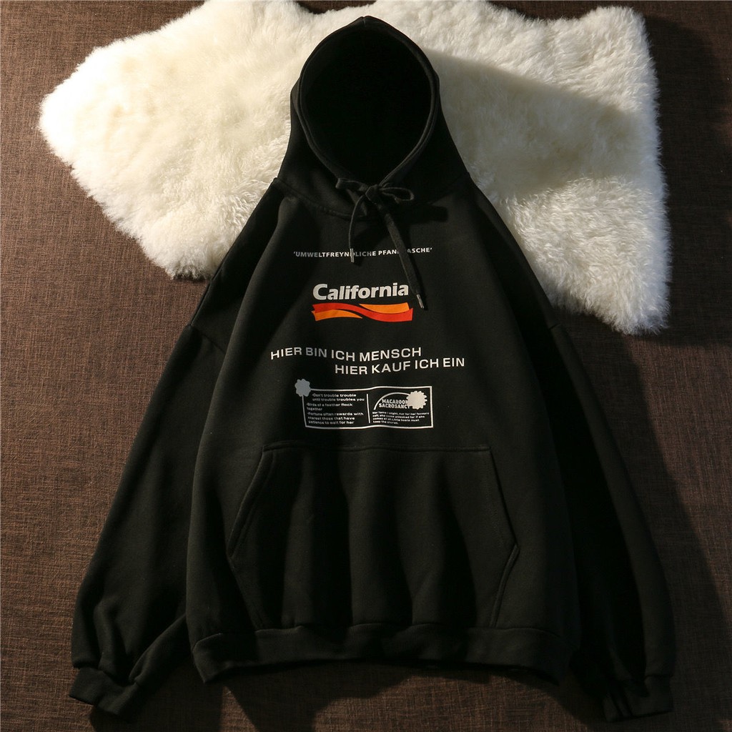 Áo hoodie dáng rộng in chữ kiểu retro đường phố Mỹ thời trang thu đông cho các cặp đôi | BigBuy360 - bigbuy360.vn