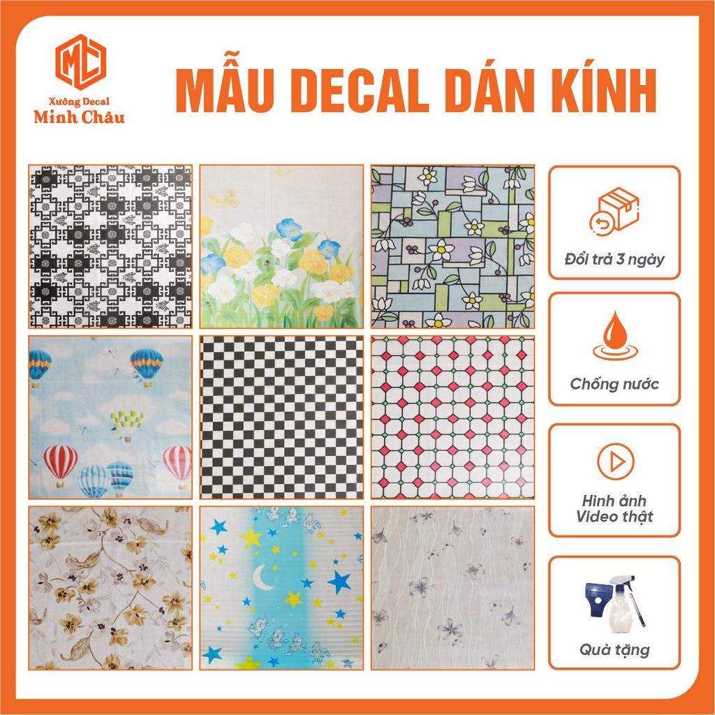 Giấy decal dán kính mờ Minh Châu giá rẻ đẹp