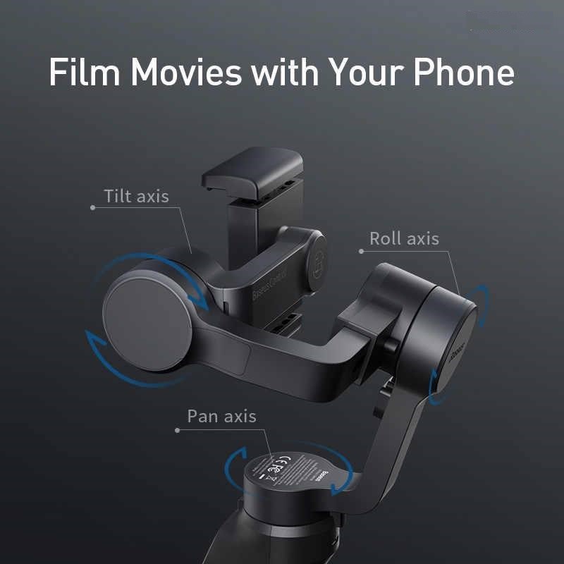 Tay cầm chống rung đa năng Baseus Gimbal Stabilizer 3-Axis Handheld , w/Focus, Pull &amp; Zoom - Hãng phân phối