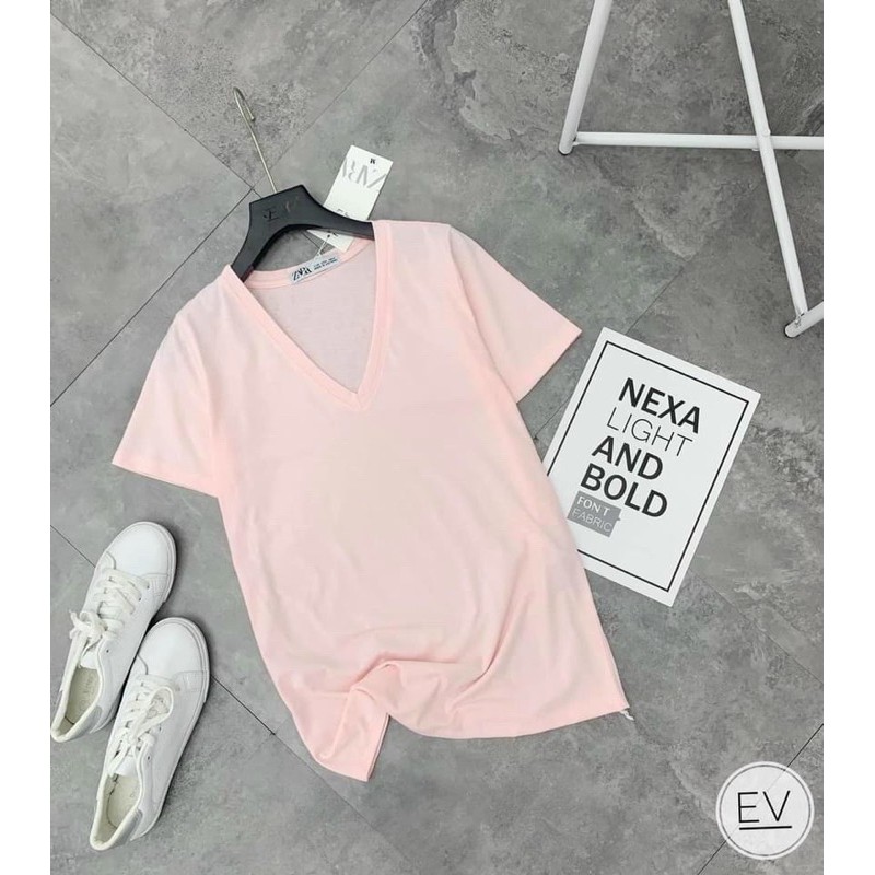 Áo phông cổ tim 11 màu dành cho nữ | BigBuy360 - bigbuy360.vn