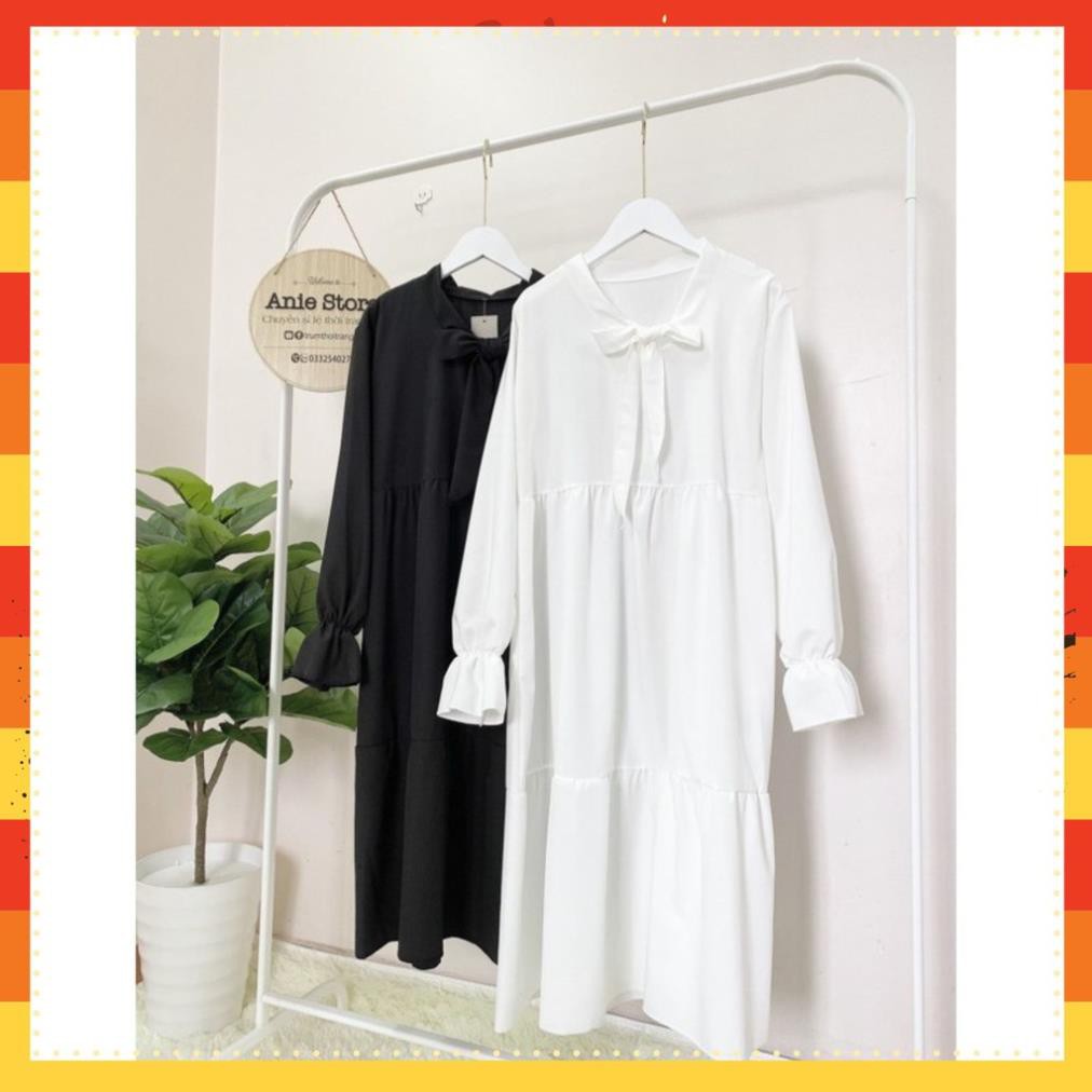 Váy Nữ🦋Đầm Babydoll Nơ Ngực🦋Tay phồng-Dáng Suông-chất liệu nhẹ thoải mái-lên dáng cực xinh,cực kute Mã VT01 👗
