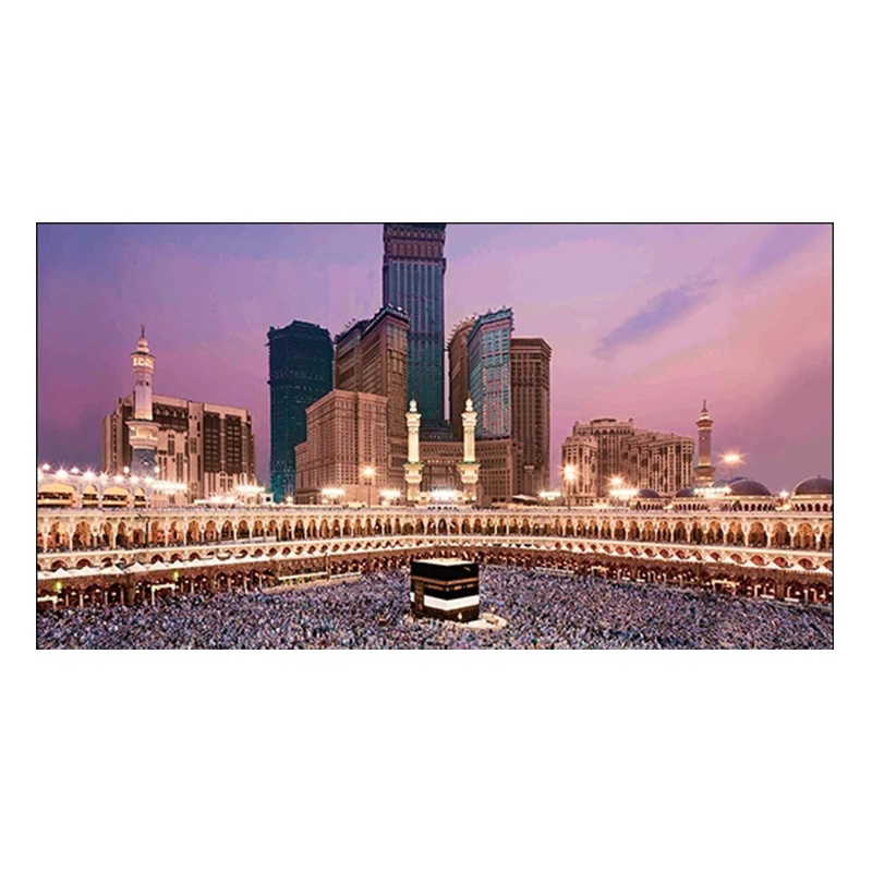 Tranh Vải Bạt Treo Tường In Hình Người Hồi Giáo Makka Madina Trang Trí Phòng Khách