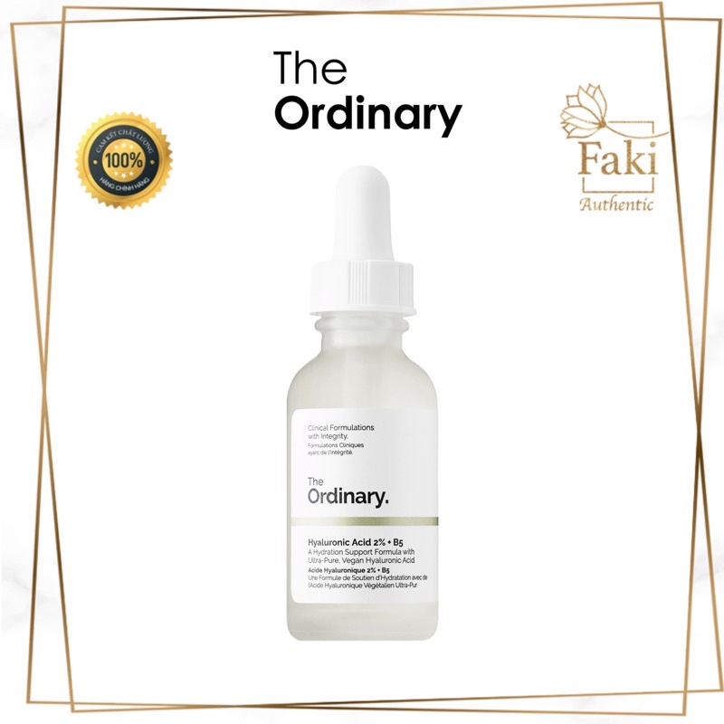 The Ordinary Hyaluronic Acid 2% + B5 phục hồi da, cấp ẩm - Serum B5 làm dịu da The Ordinary 30ml, 60ml | Faki Authentic