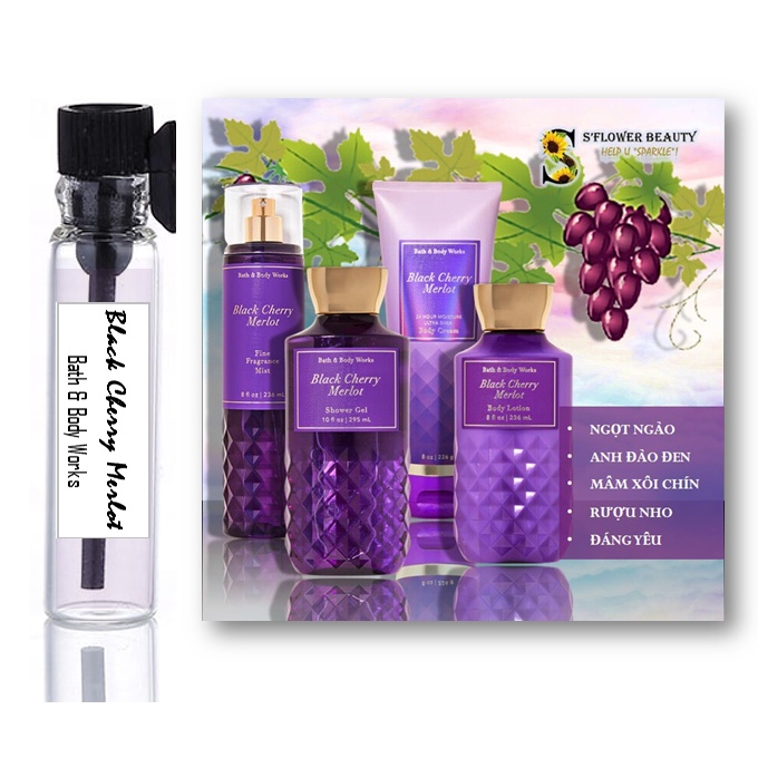 [QUÀ TẶNG KHÔNG BÁN] Ống 2ml | Xịt Thơm Nước Hoa Toàn Thân Bath &amp; Body Works Fine Fragrance Mist