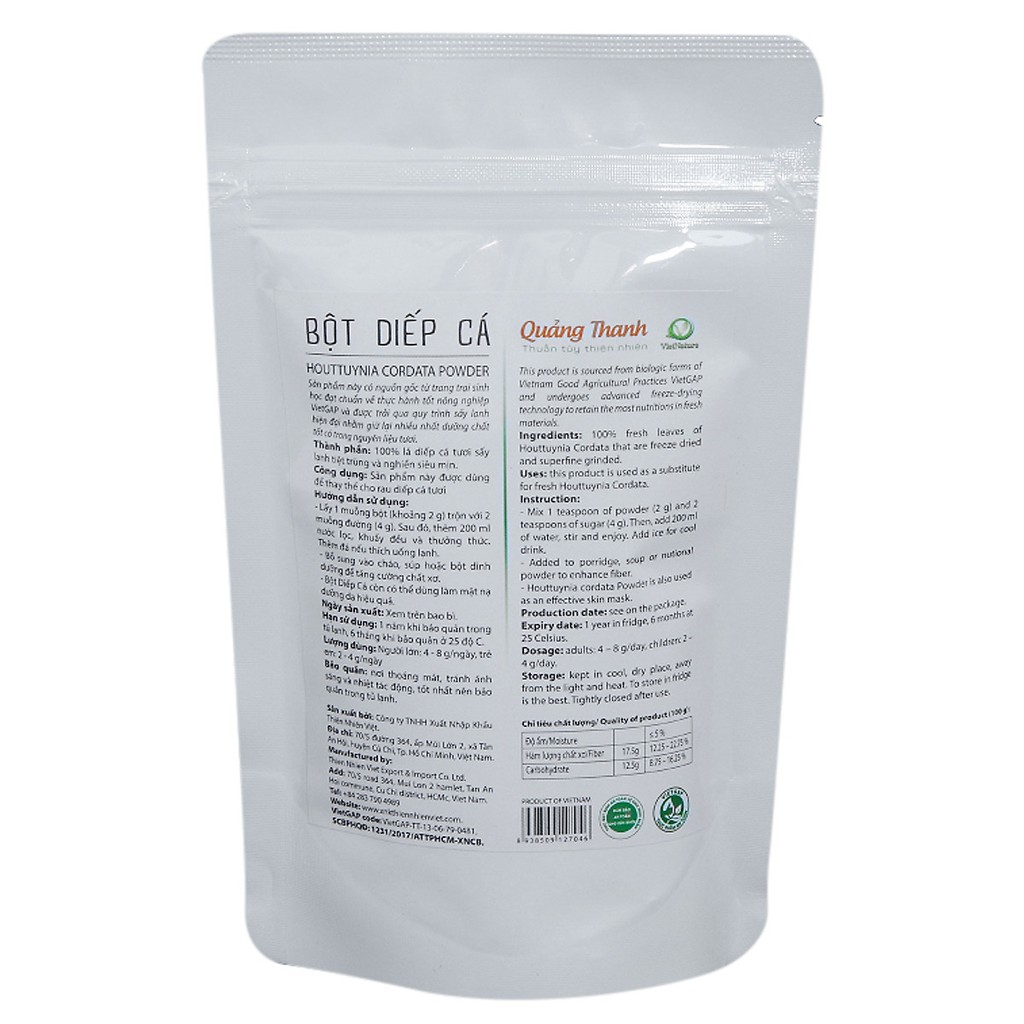 Bột Diếp Cá Nguyên Chất Sấy Lạnh Quảng Thanh Hỗ Trợ Bệnh Trĩ kháng Viêm Tiêu Hóa Tốt, Detox, Trắng Da, Hết Mụn Mờ Thâm | BigBuy360 - bigbuy360.vn