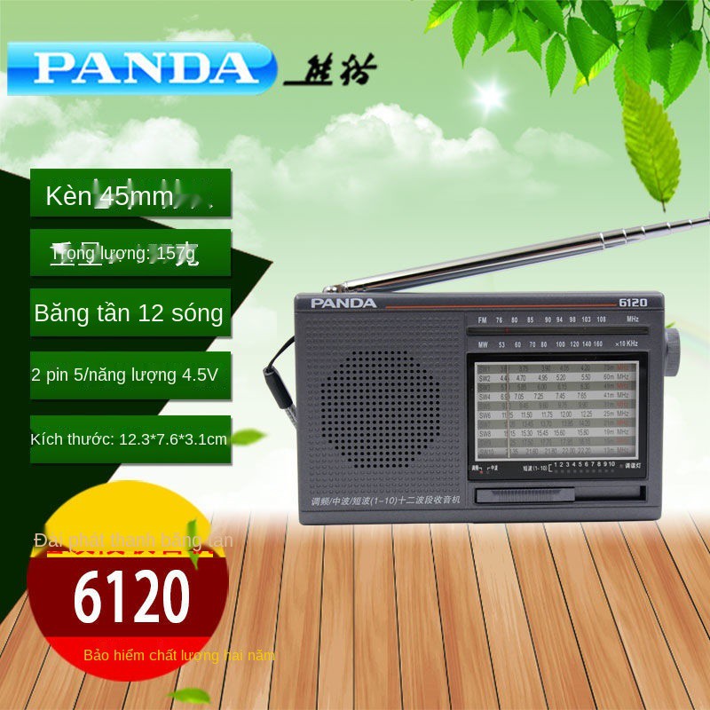 PANDA / 6120 Đài phát thanh bán dẫn analog toàn dải 12 băng tần di động cho người già