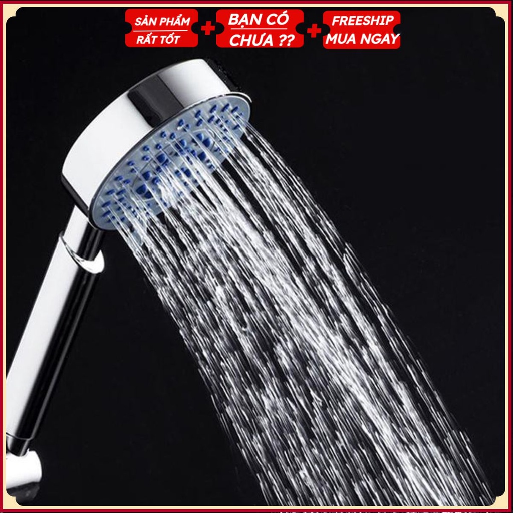 Bộ Vòi Tắm Hoa Sen MẶT TRÒN Kiểu 5 Tăng Áp Lực Nước - Chọn Thêm Dây Và Giá Treo Vòi