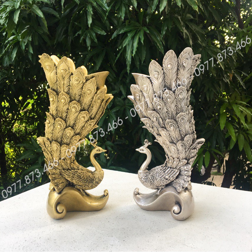 Bình cắm lông công phong thủy cao cấp hình con chim công