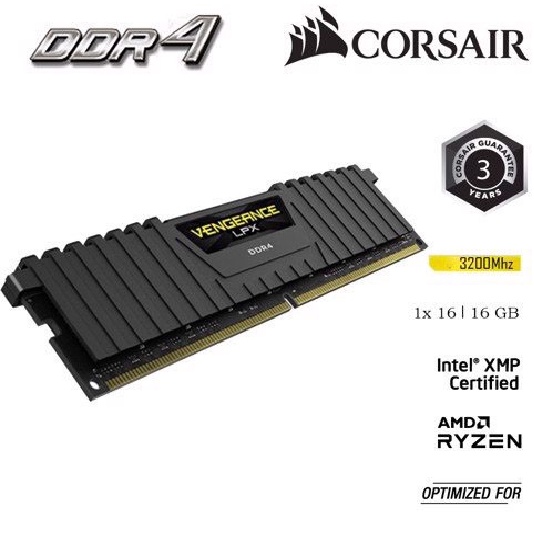 RAM PC CORSAIR VENGEANCE LPX 16GB DDR4 1x16G 3200MHz CMK16GX4M1E3200C16