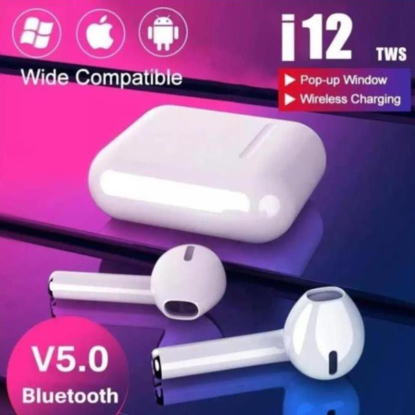 Tai Nghe Bluetooth Iphone I12 Ipods Airpod 1/Airpod 2 Pro TWS - Cảm Biến Siêu Nhạy - Âm Thanh True Wireless