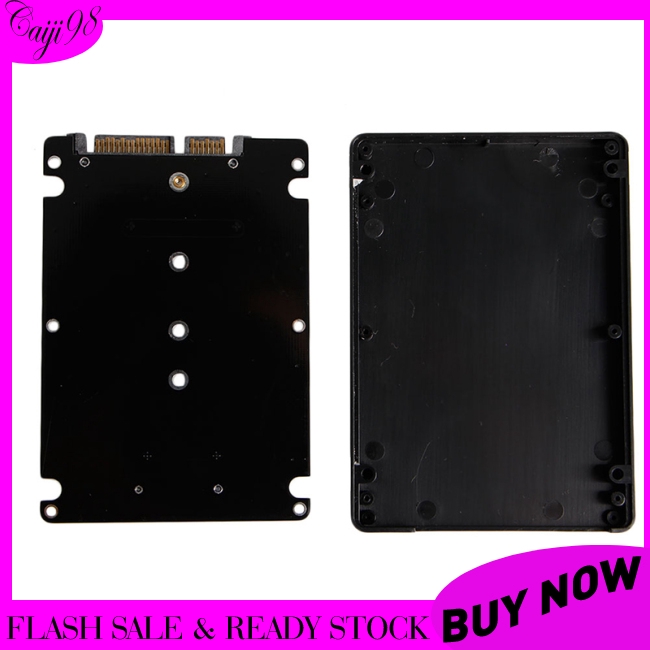 Black Case B + M Female 2 M.2 NGFF  SSD to 2.5 SATA Adapter for 2230/2242/2260 / 2280mm m2 SSD