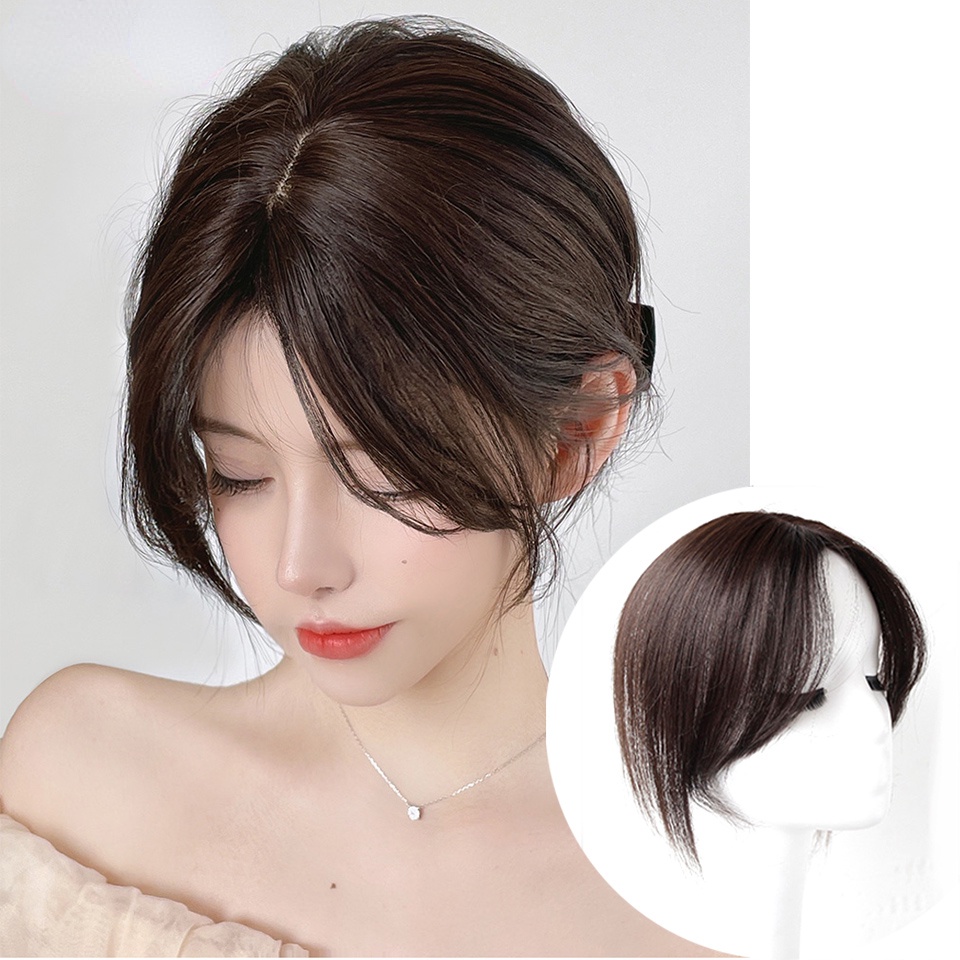 Tóc Mái Giả Nối Dài Có Kẹp Bằng Sợi Tổng Hợp Tự Nhiên Chịu Nhiệt Độ Cao