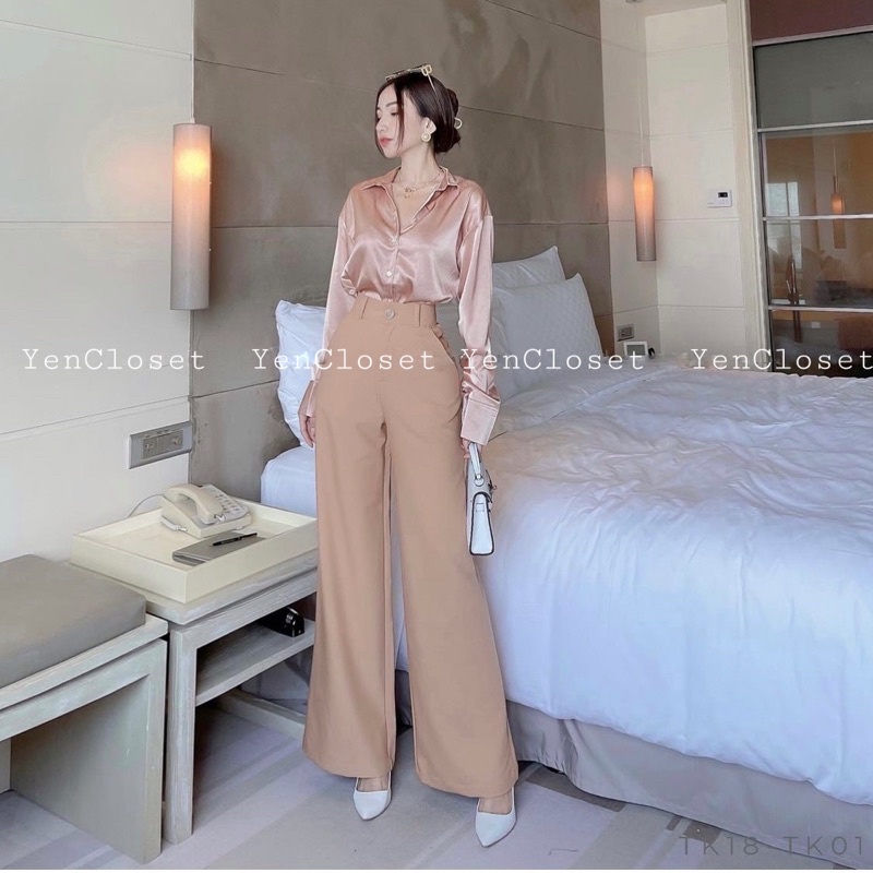 Hình chính chủ YENCLOSET - Quần suông dài sang chảnh, hàng thiết kế sang xịn mịn