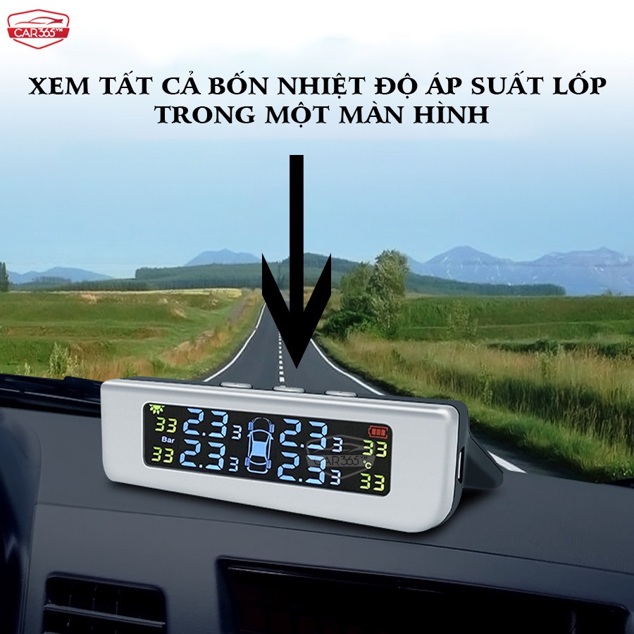 Cảm biến áp suất lốp ô tô xe hơi CAR365VN TPMS Cao Cấp Van Ngoài CAR29