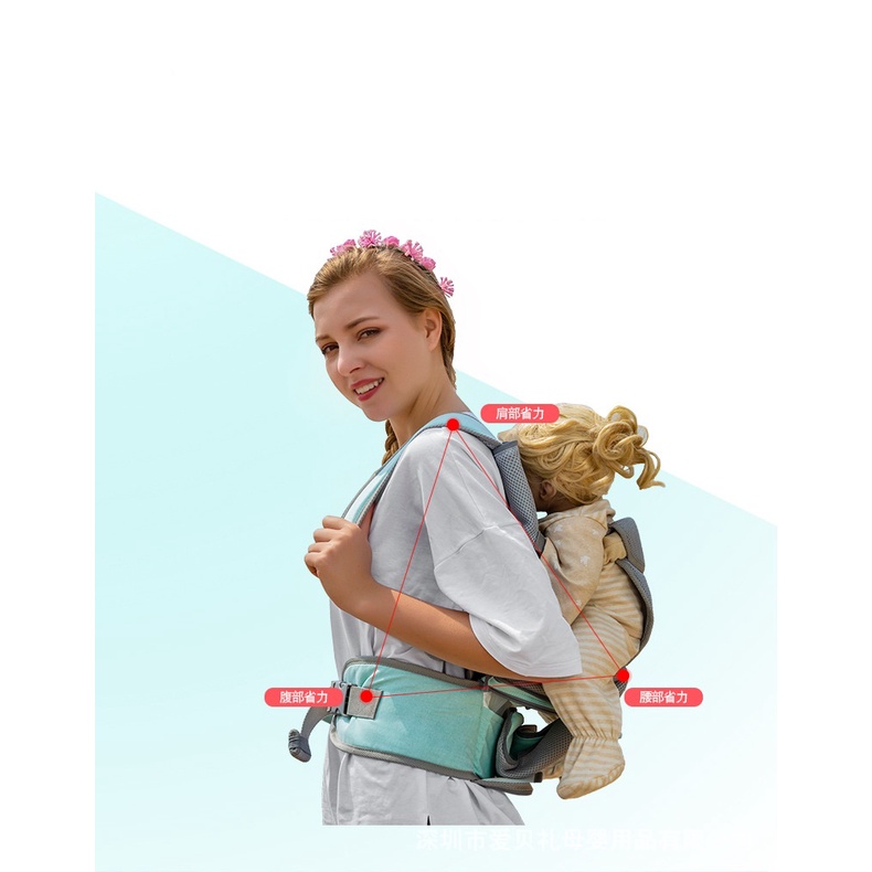 ĐỊU NGỒI &amp; BA LÔ BỈM SỮA IBELI BABY 2 IN 1