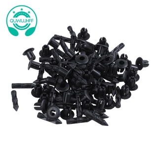 50x Plastic Rivet Bike Fairing Trim Panel Fastener Clips 6mm for Honda Yamaha Black