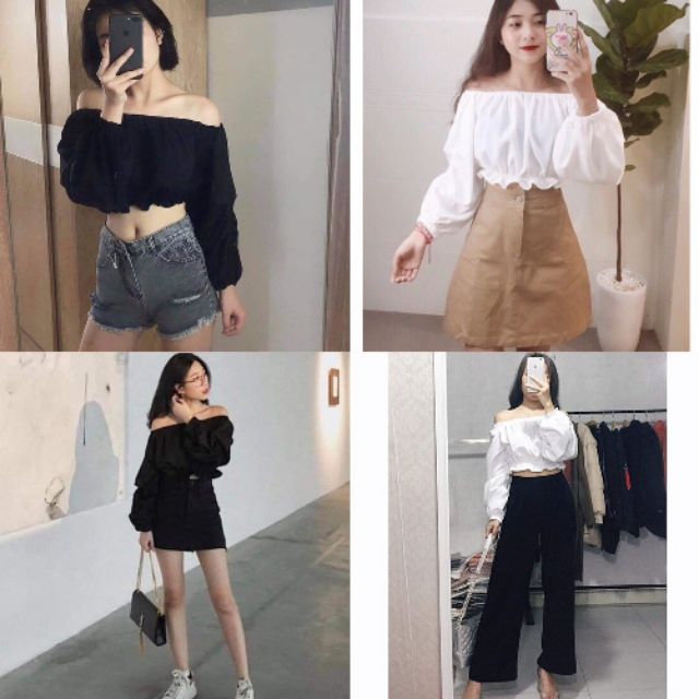 [Mã FAMAYWA giảm 10K đơn 50K] Áo trễ vai croptop bo eo siêu cưng❤ | BigBuy360 - bigbuy360.vn