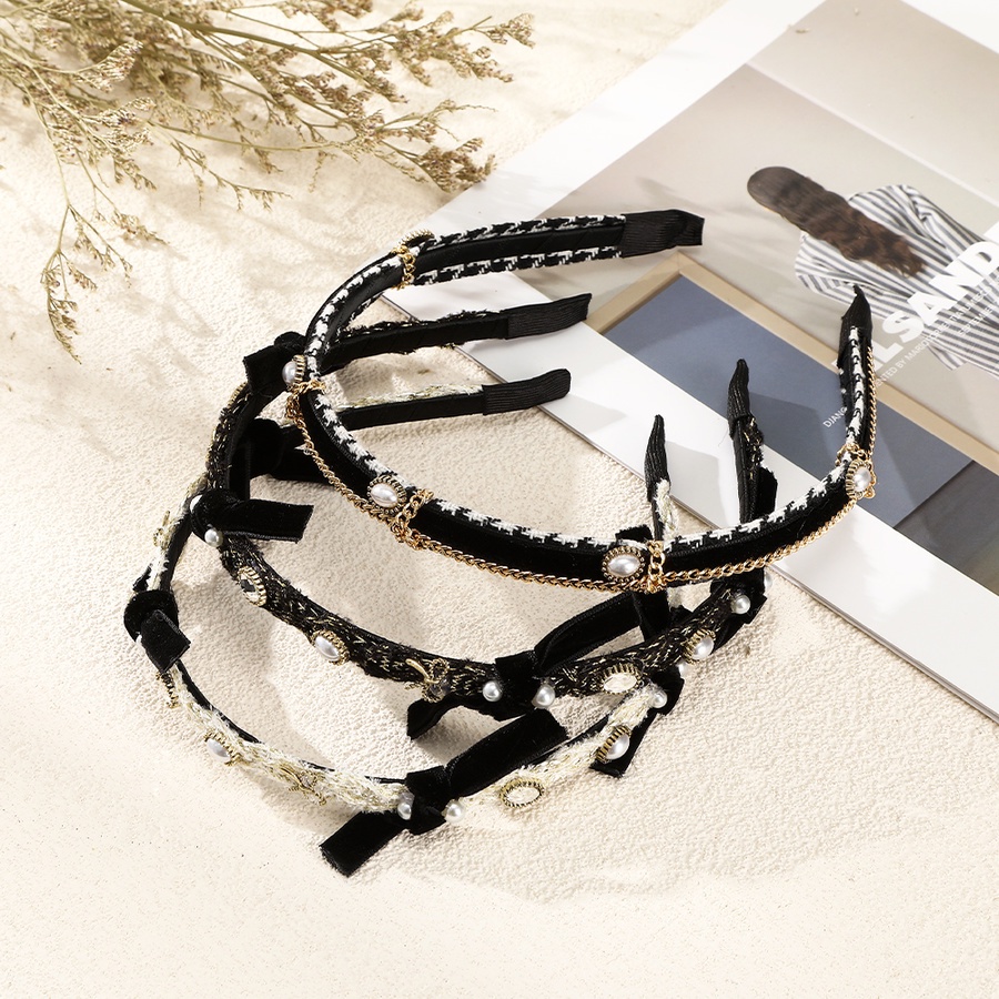 Băng Đô Cài Tóc Đính Đá Pha Lê Và Ngọc Trai Nhân Tạo Phong Cách Hàn Quốc Mới