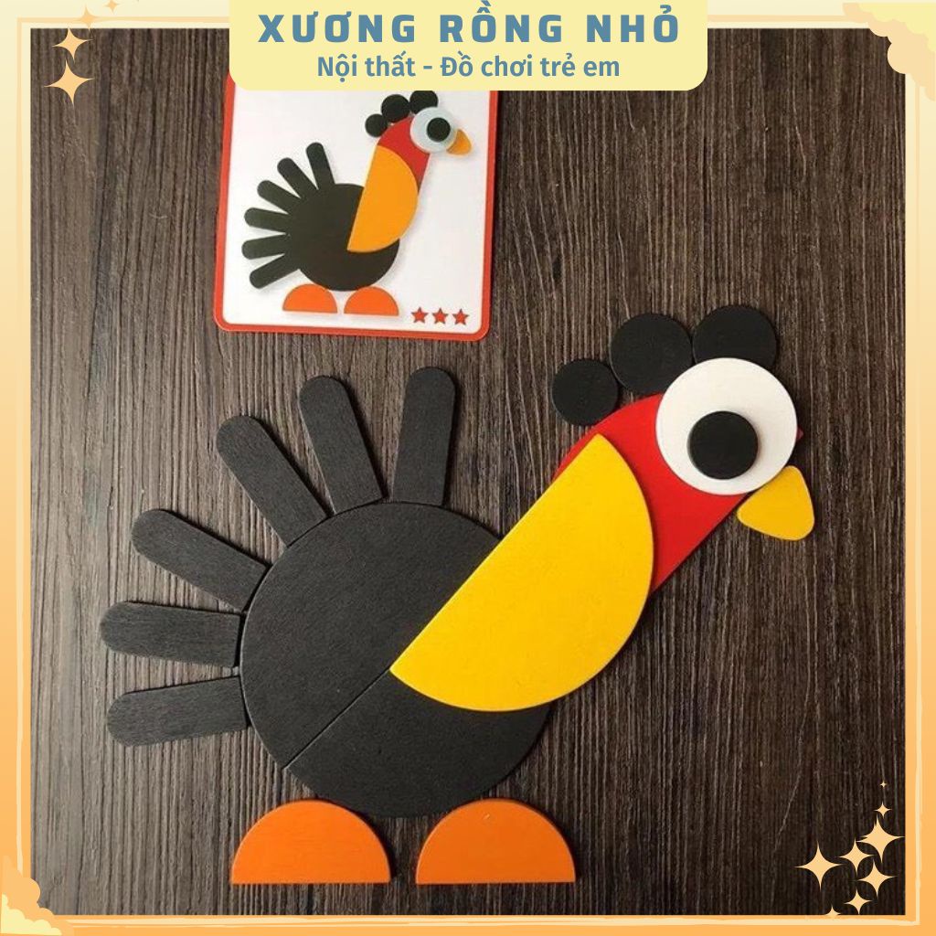 Giáo cụ montessori - Đồ chơi gỗ ghép hình con vật phát triển tư duy cho bé theo phương pháp montessori