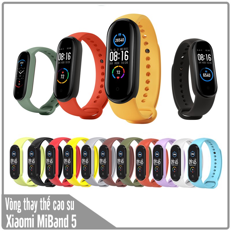 Dây Đeo Thay Thế Cho Xiaomi Mi band 6&amp;5 Nhựa Dẻo TPU Trơn ( Nhiều Màu )