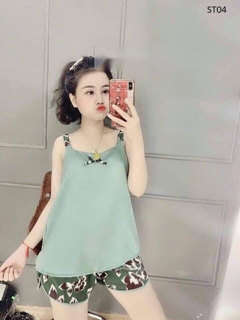 Bộ Lụa 2 Dây, Lụa Cao Cấp Siêu Mát - Siêu Đẹp, Có Size To Đại 63 kg | BigBuy360 - bigbuy360.vn