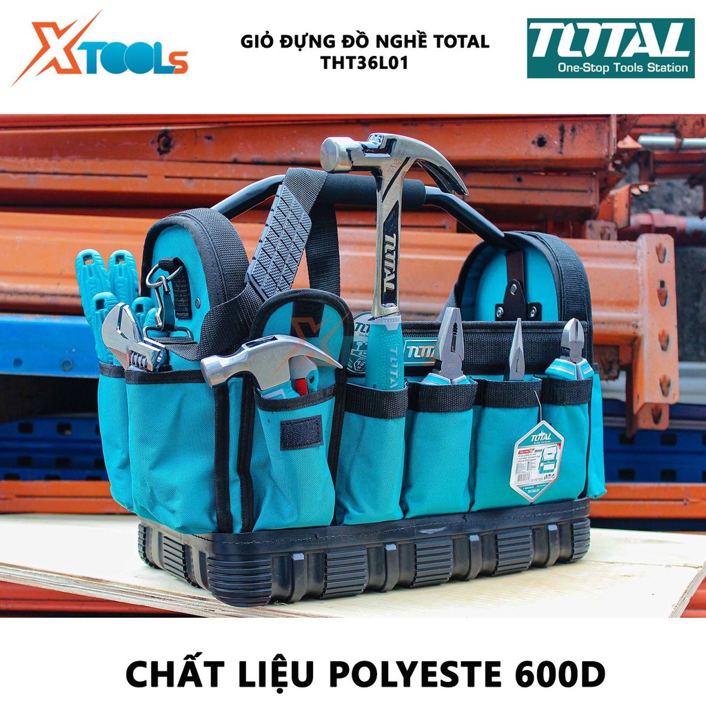 Túi xách dụng cụ TOTAL THT36L01 | Giỏ đựng đồ nghề Kích thước: 16" túi đựng dụng cụ 21 ngăn, dùng để chứa những vật dụng