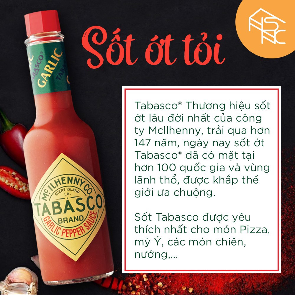 Sốt ớt tỏi hiệu Tabasco 60ml