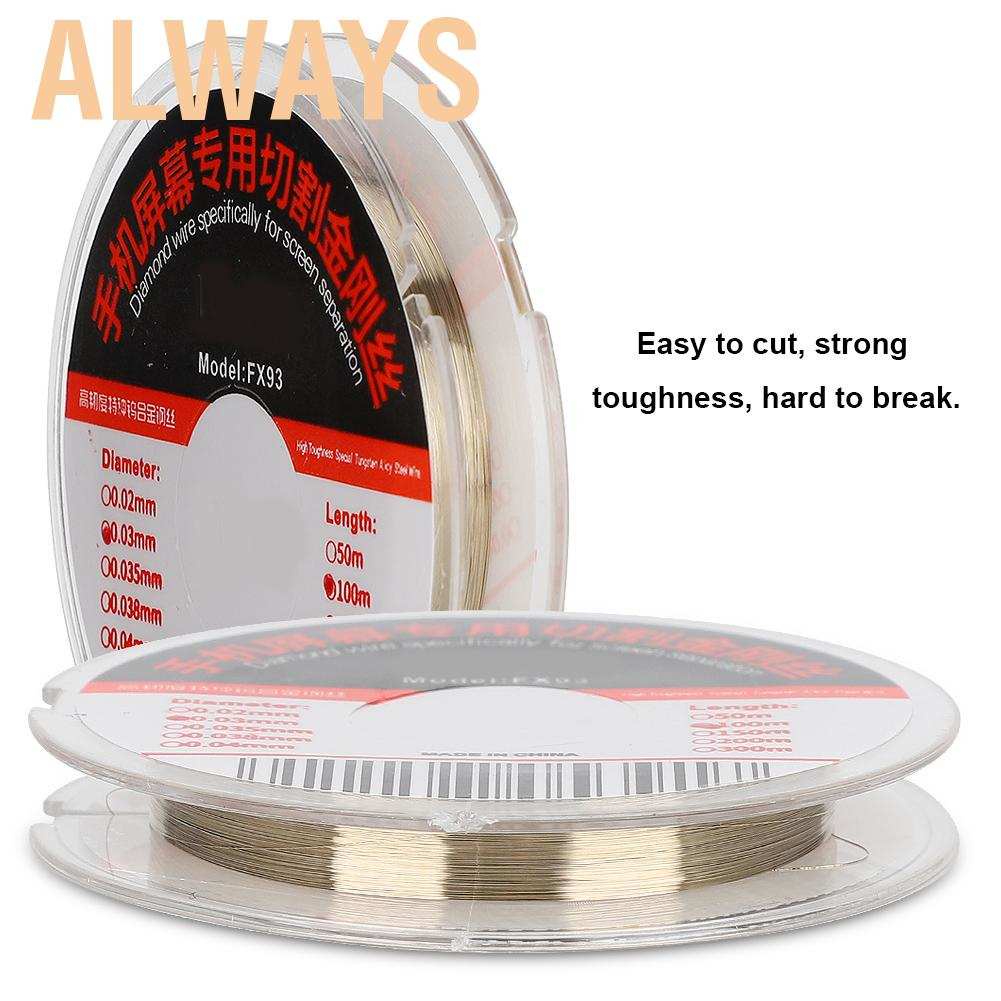 Dây thép hợp kim dài 100m cho màn hình điện thoại Always Zhuida 0.03mm