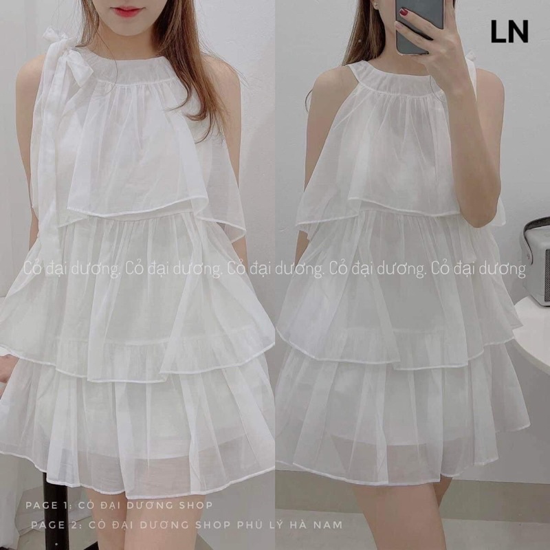 Váy ba tầng nơ cổ LN12