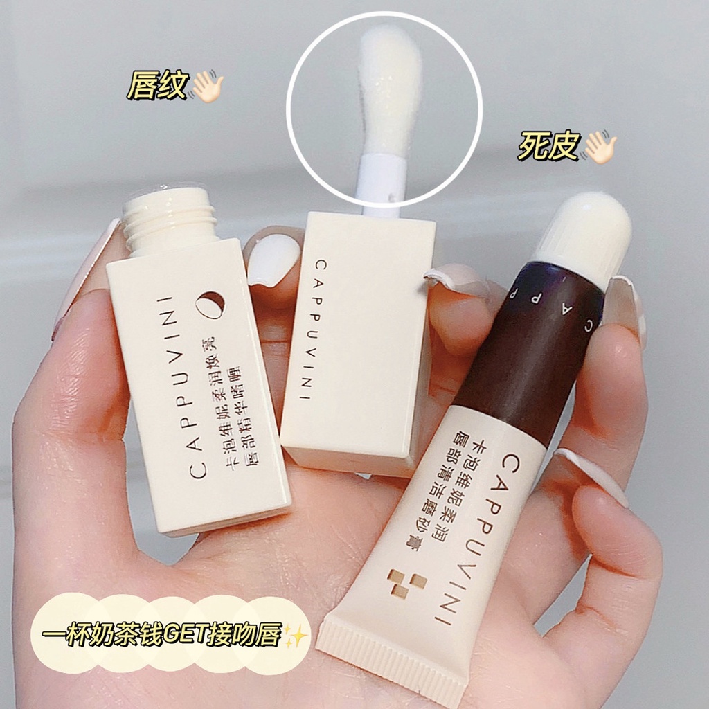 Set son dưỡng môi CAPPUVINI Chiết Xuất Dừa Vitamin E Dưỡng Ẩm Loại Bỏ Da Chết Và Nếp Nhăn Bộ Son Tẩy Tế Bào Chết