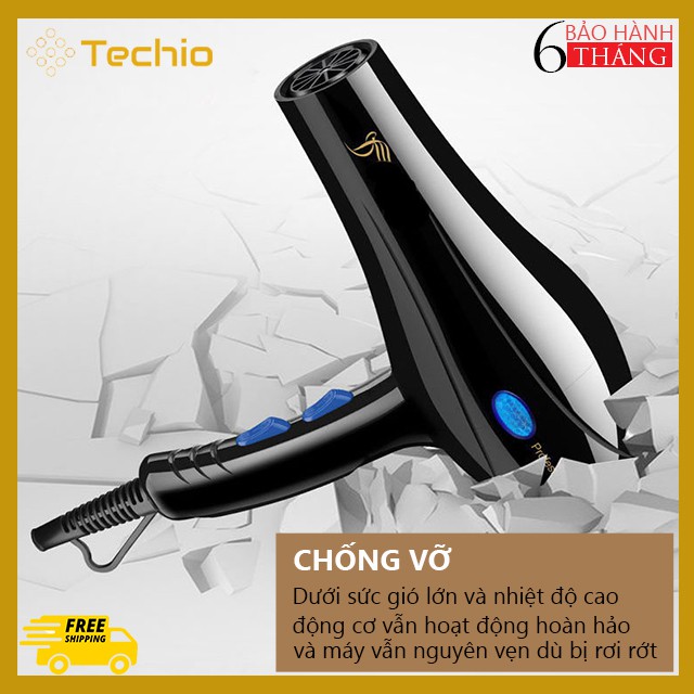 Máy Sấy Tóc Gió 2 Chiều Nóng Lạnh DELIYA, Công Suất Lớn 2200W, Dễ Dàng Tạo Kiểu. Cung Cấp Bởi Techio