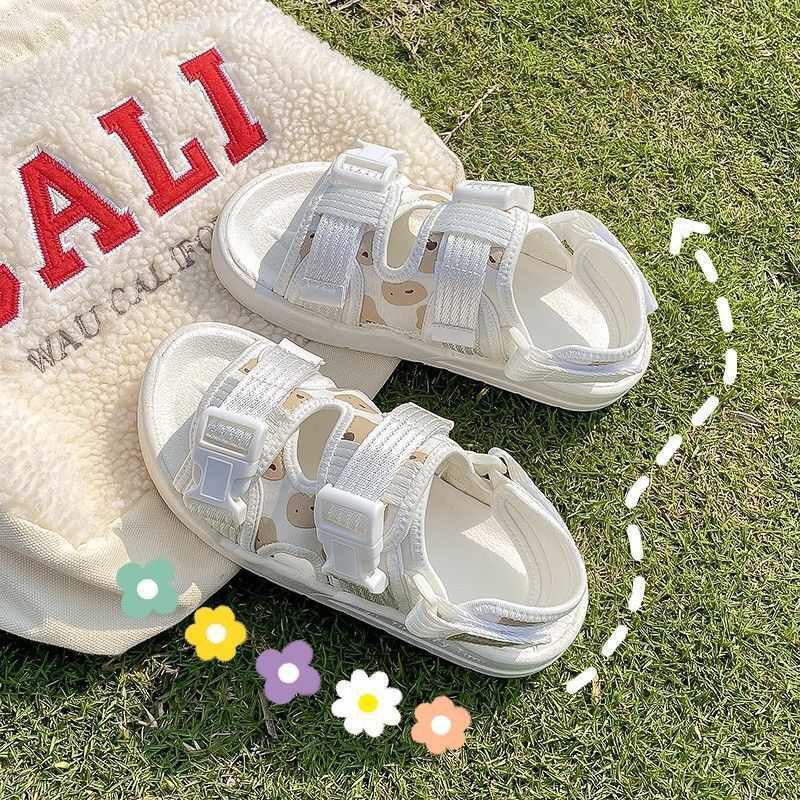 Sandal bò sữa, quai hậu tháo rời, giày dép học sinh Quảng Châu full hộp