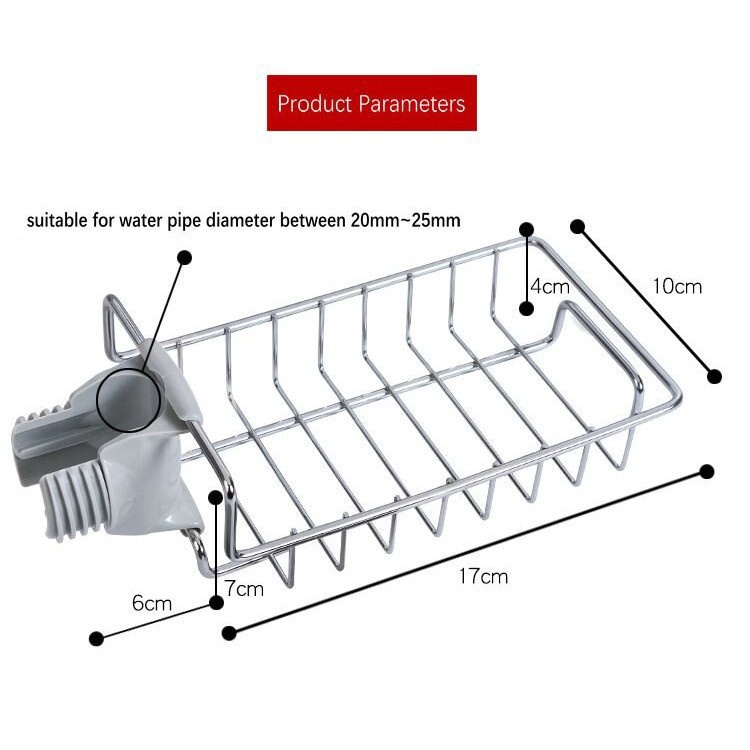 [Giá Sốc]Giá để đồ inox cài cạnh vòi nước rửa bát nhà tắm