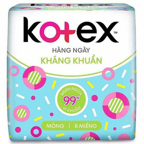 TẶNG 4 MIẾNG-(MIẾNG NHỎ) COMBO 8 GÓI BĂNG VỆ SINH KOTEX HÀNG NGÀY KHÁNG KHUẨN/HÀNG NGÀY SIÊU BẢO VỆ 8 MIẾNG/20