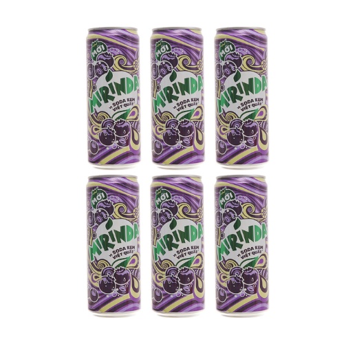 Nước ngọt Mirinda vị Soda Kem Việt Quất vỉ 6 lon loại 320ml