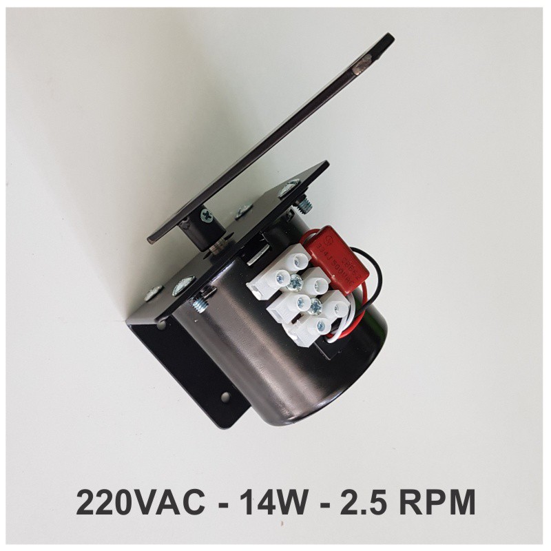 Motor đảo trứng giảm tốc 220VAC - Tốc độ 2.5RPM  - Bao gồm tay quay và gá đỡ