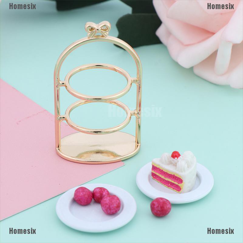 [HoMSI] 1/12 Dollhouse Miniature Dessert Pan Cake Stand Fruit Tray Doll Kitchen Toys SUU