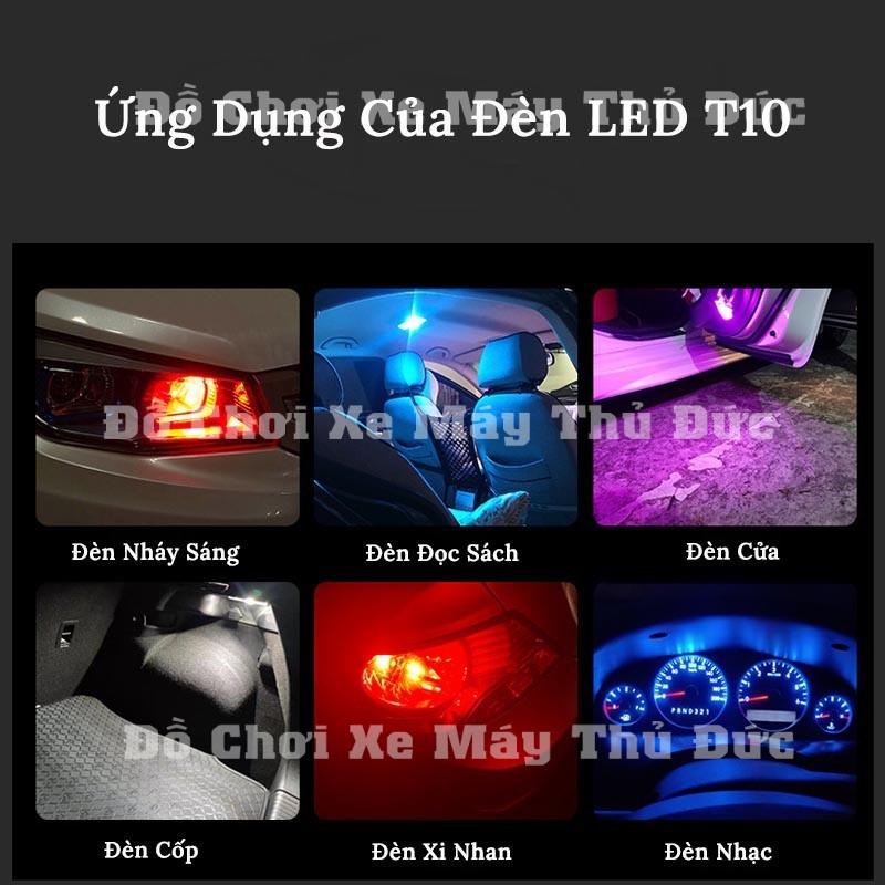 Bóng Led T10 Siêu Sáng, Đèn Led T10 Lắp Mặt Đồng Hồ, Demi, Xi Nhan Xe Máy, Ô Tô.Dermi Đúc Kính - Chính Hãng - Bảo Hành