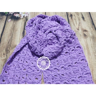 Khăn len đan tay cho nữ - kiểu đan hoa cúc đẹp mắt - Quà tặng handmade ý nghĩa