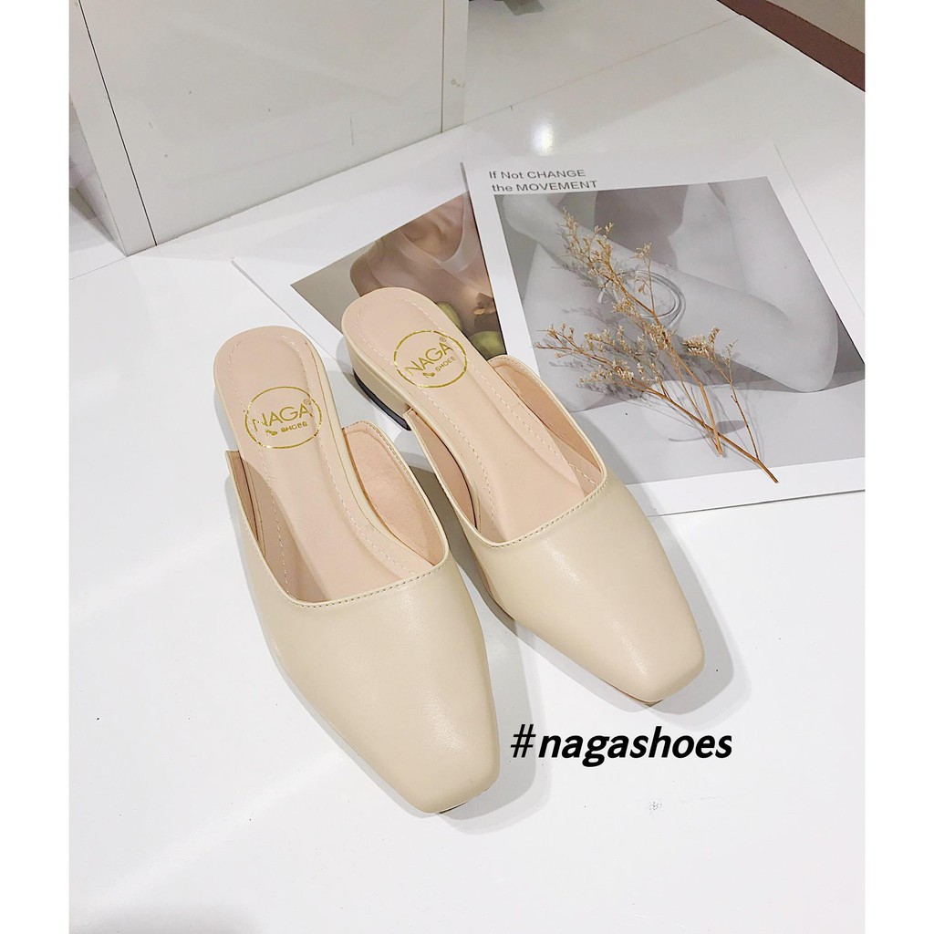 XẢ <3 [FORM BÉ- CHỌN LÊN 1 SIZE]  DÉP SỤC NAGASHOES MŨI VUÔNG 2P NAD131 > . new ‼️ . new ! <3 🇻🇳 2020 : : ' Chuẩn . ' <