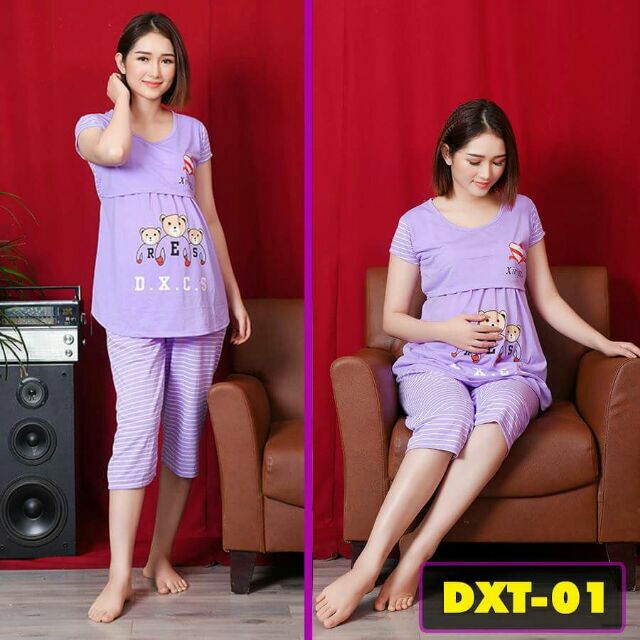 Bộ Bầu Và Sau Sinh DXT, Đủ Size 50-90kg, ảnh thật,100% cotton - made in Vietnam