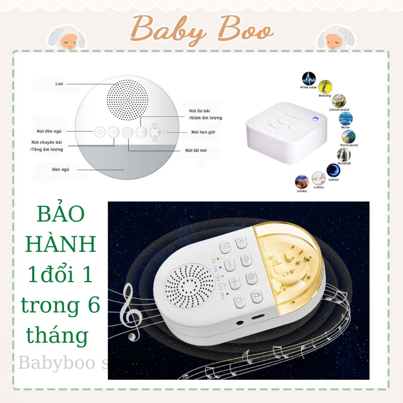 Máy Nghe Tiếng Ồn Trắng máy white noise tạo tiếng ru giúp bé ngủ ngon, sâu