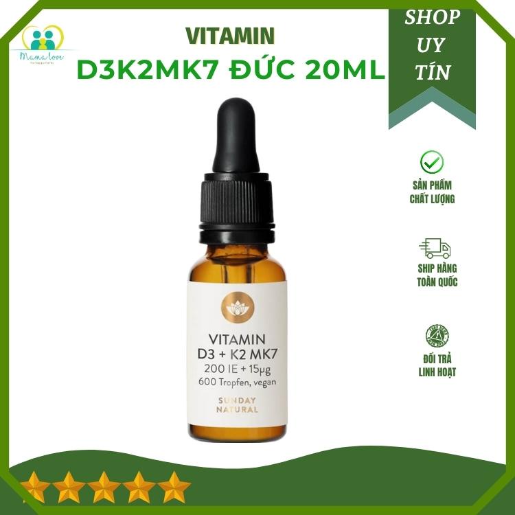 Vitamin D3 cho bé D3 K2 MK7 Đức Sunday Natural 20ml giúp hấp thụ canxi phát triển Chiều Cao tối ưu cho trẻ từ sơ sinh
