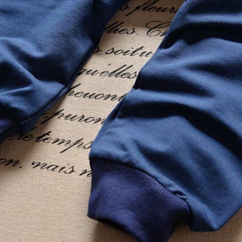 Set áo cổ tròn tay dài họa tiết hình số 7 + quần dài bo gấu dễ thương cho bé